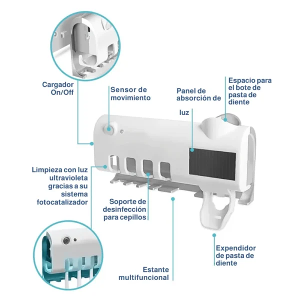 Soporte esterilizador para cepillos de dientes__Hogar__Baño